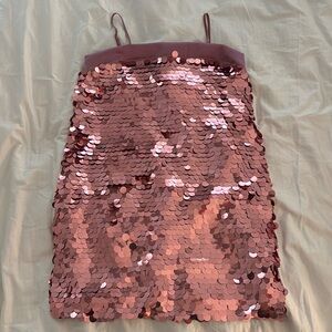 Custom made pink sequin dress